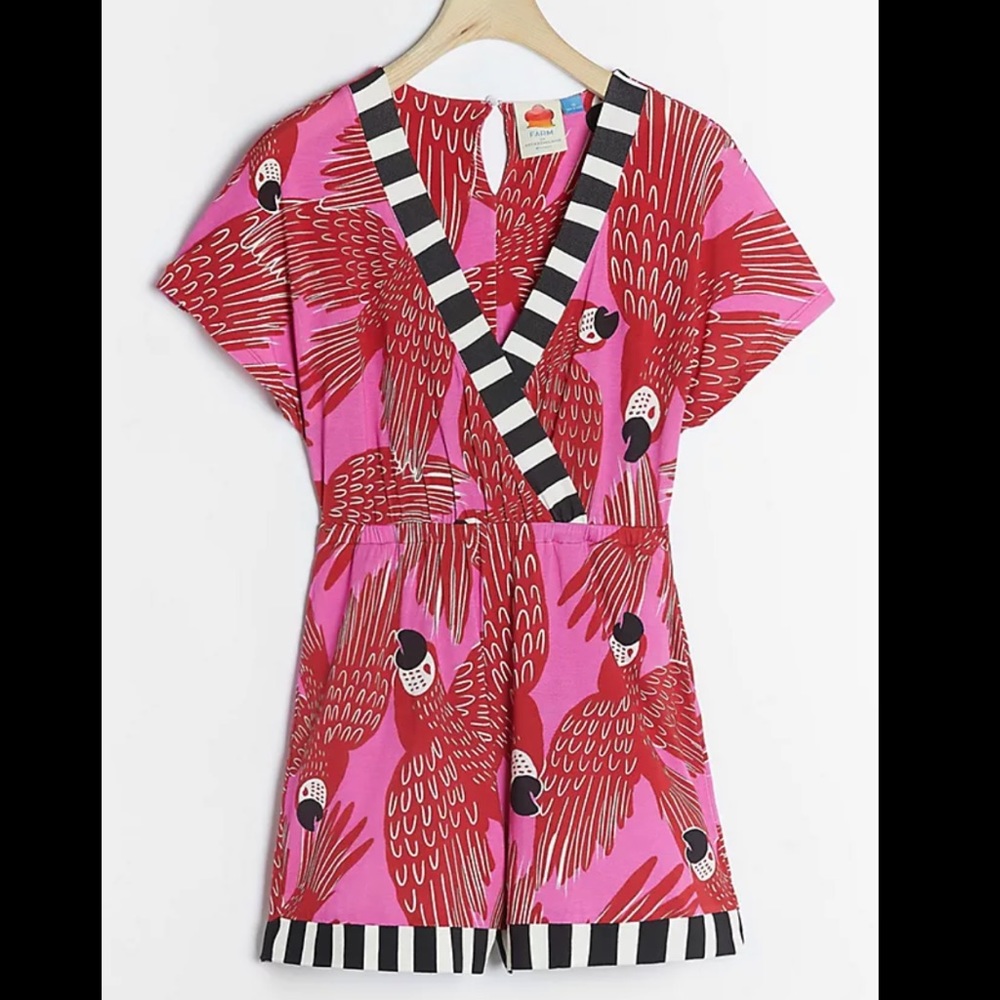 Farm Rio Anthropologie Selma Parrot Romper